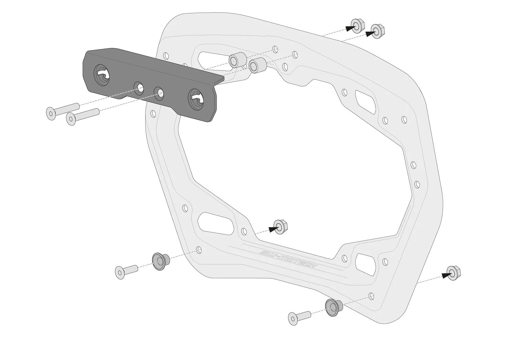 Adapter kit for PRO/EVO side carrier For Givi Trekker Dolomiti For 2 side cases - Image 3