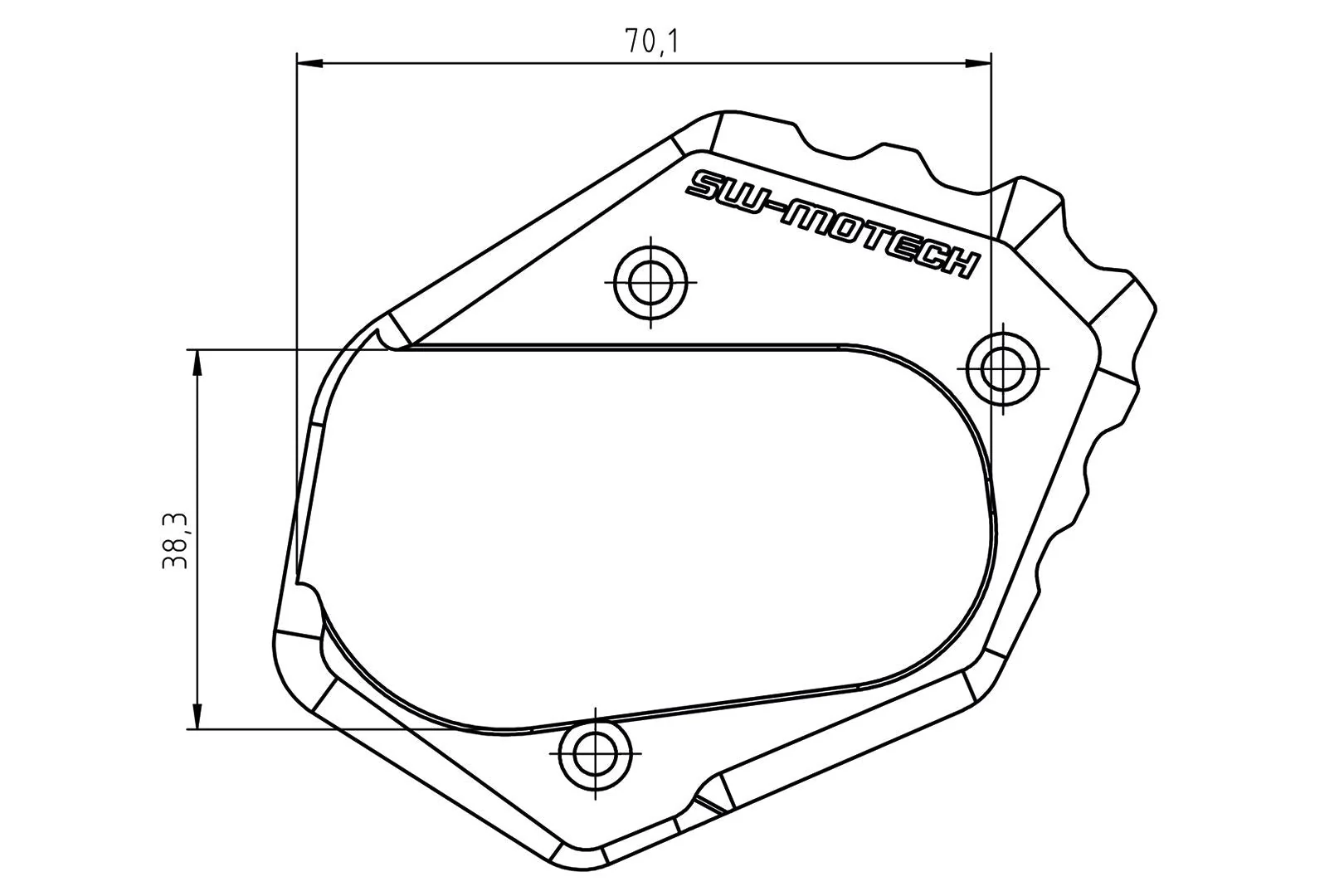 Extension for Side Stand Foot BMW R1200GS, R1250GS Black/Silver - Image 3