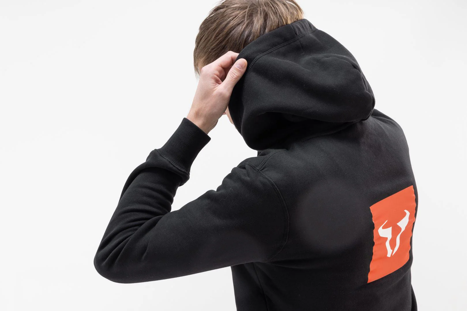 Hoodie Core Line. Black. Unisex. Size XS. - Image 3