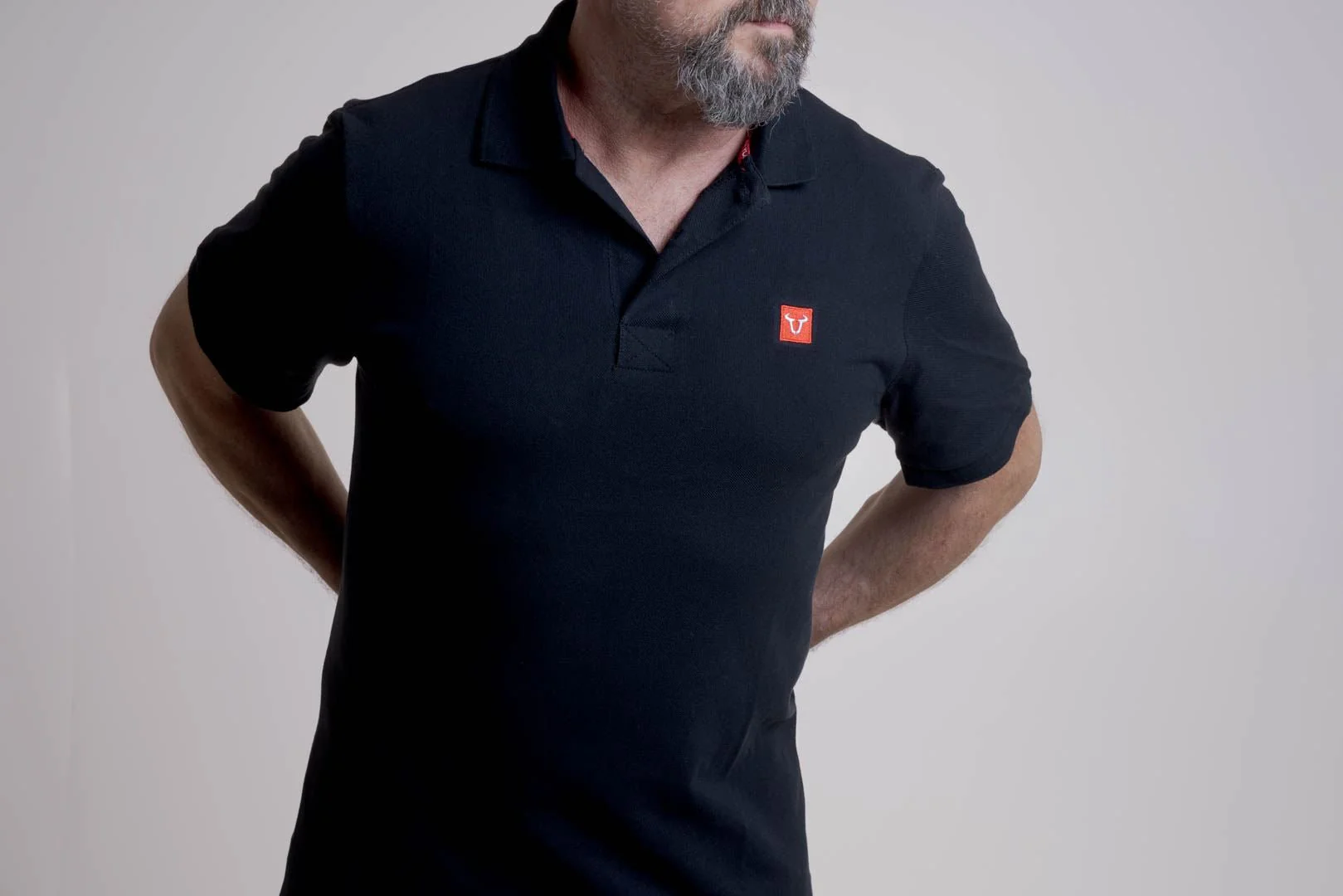 Polo shirt Core Line. Black. Men. Size 4XL.