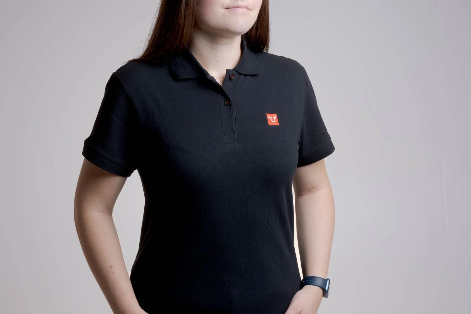 Polo shirt Core Line. Black. Women. Size XL.