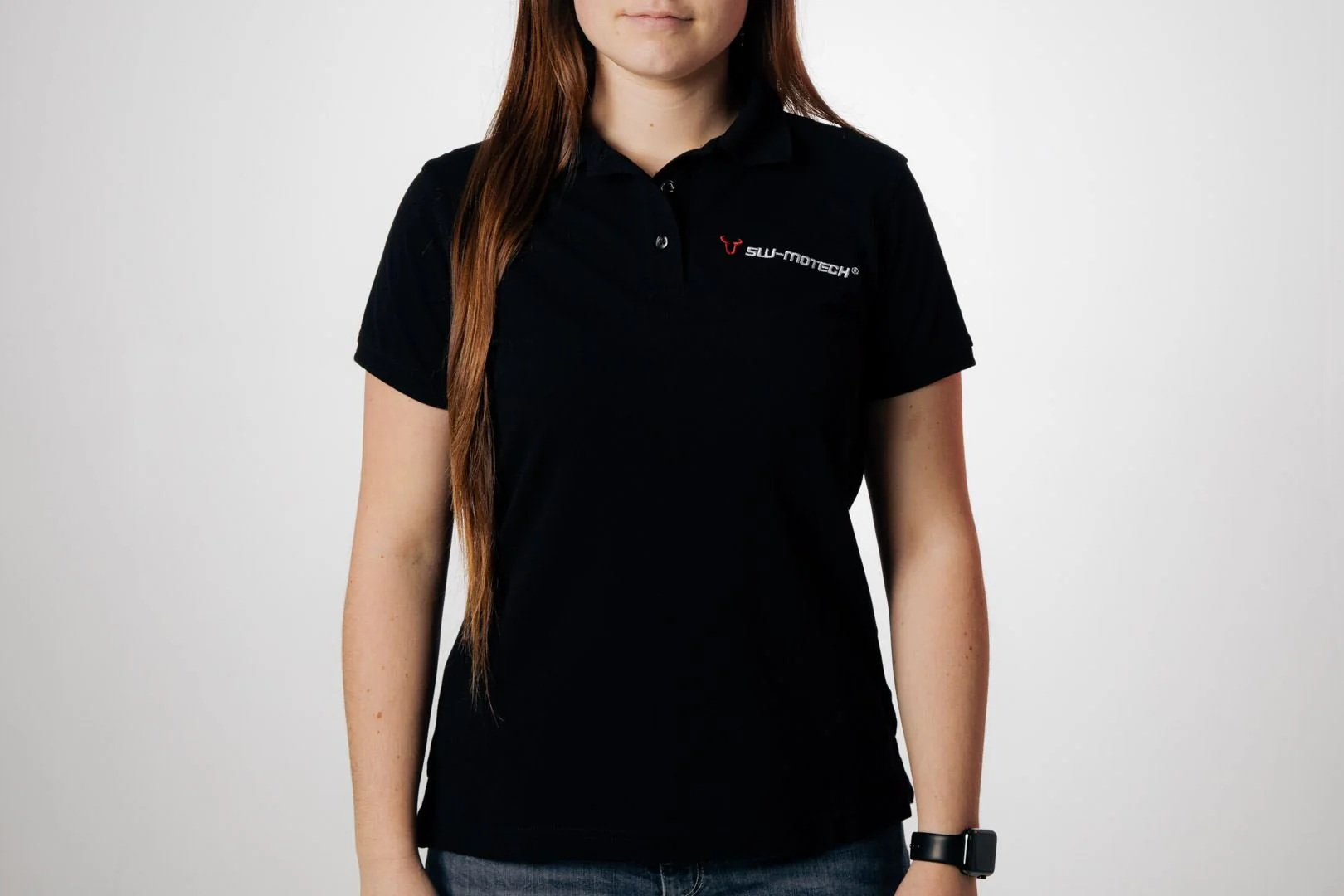 Team polo shirt Core Line. Black. Women. Size 2XL.