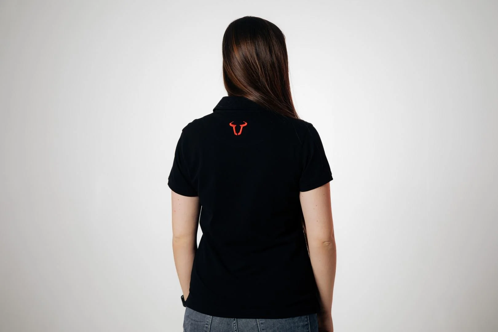 Team polo shirt Core Line. Black. Women. Size XL. - Image 2