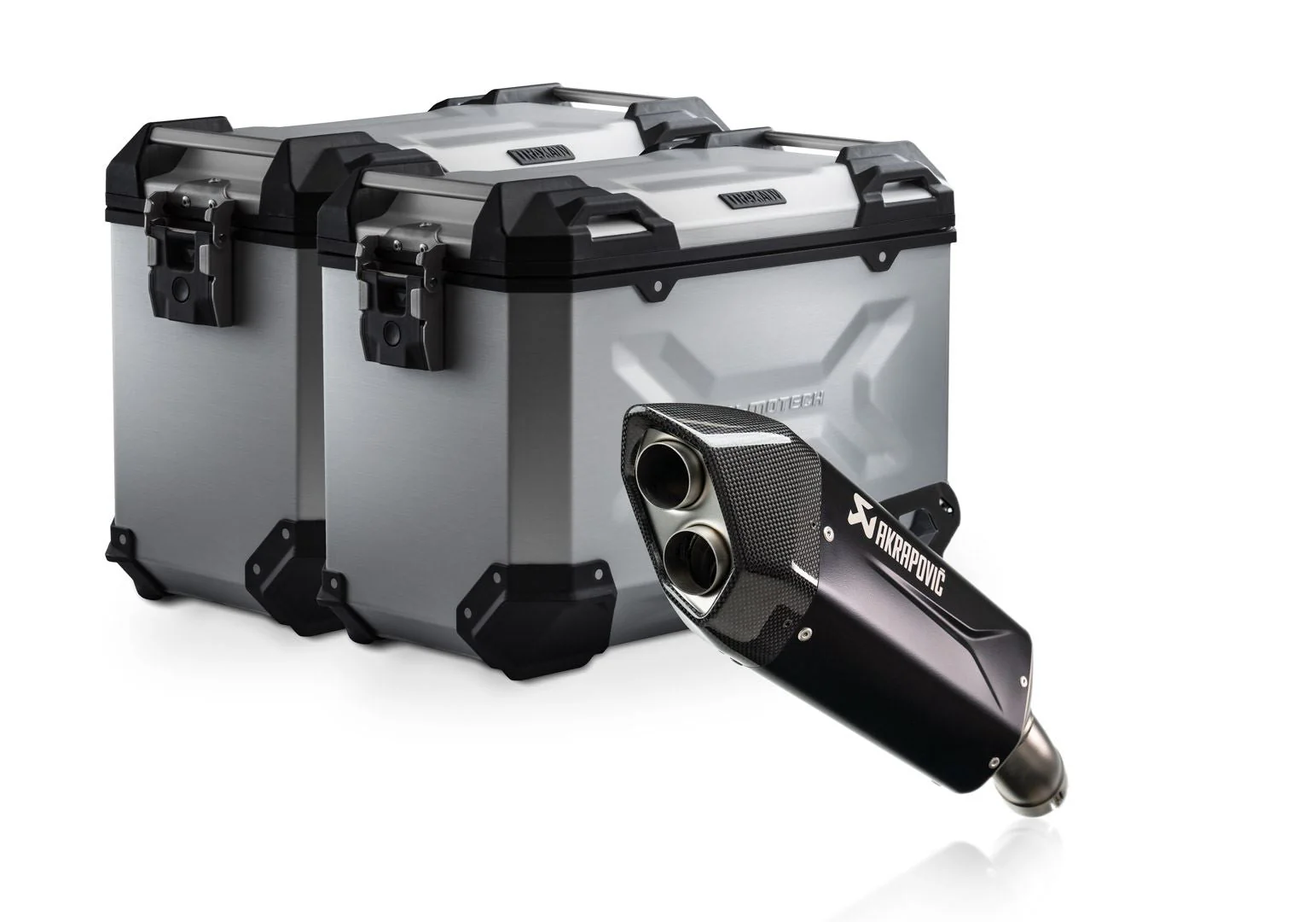 TRAX ADV aluminium case system + Akrapovic Silver. 45/45 l. BMW R 1300 GS Adv. (24-). - Image 2